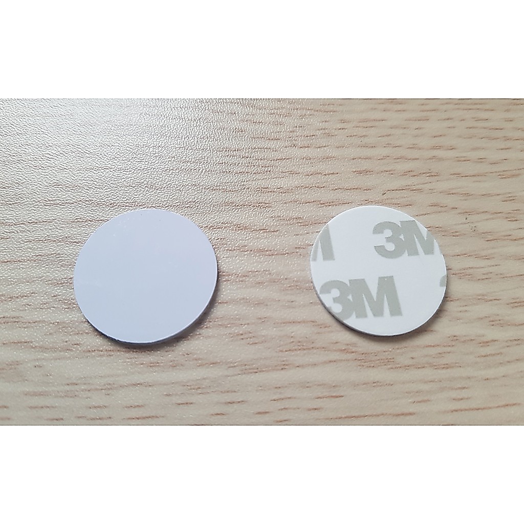 [Thẻ tuỳ chỉnh] Thẻ Đồng xu dán cảm ứng từ dùng làm thang máy, vé xe, chìa khóa cửa thông minh - RFID 125khz và NFC 13.56Mhz.